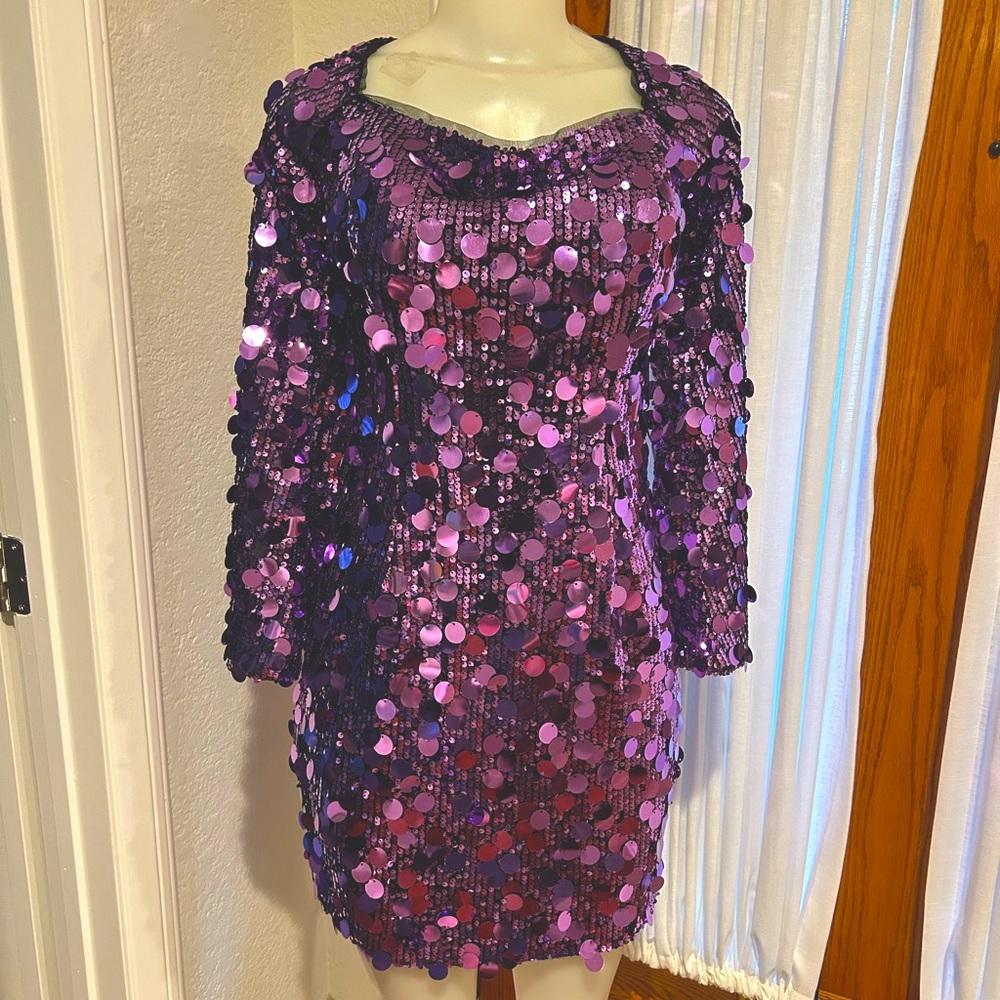 NWT large sequin party dress. Super fun very sexy gorgeous color.